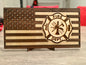 Customizable Fire Department Walnut Plaque