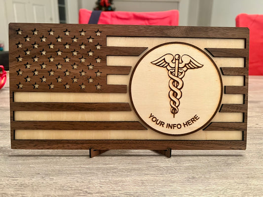 Customizable Doctors/Nurses Walnut Plaque