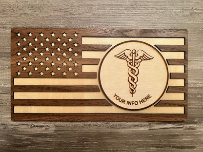 Customizable Doctors/Nurses Walnut Plaque