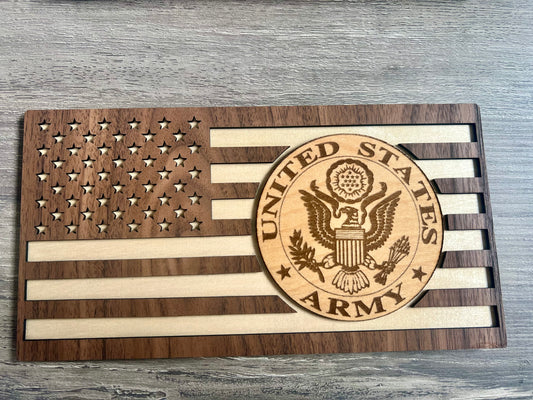 US Army Walnut Plaque