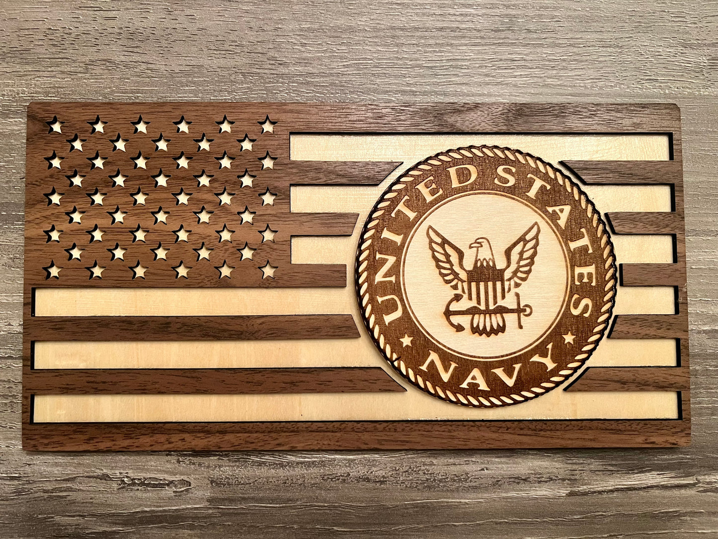 US Navy Walnut Plaque B