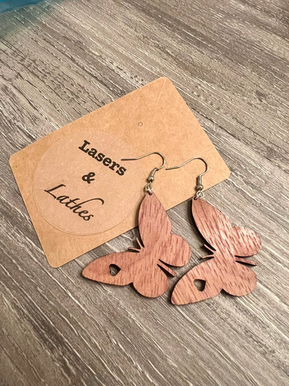 Butterfly Walnut Earrings